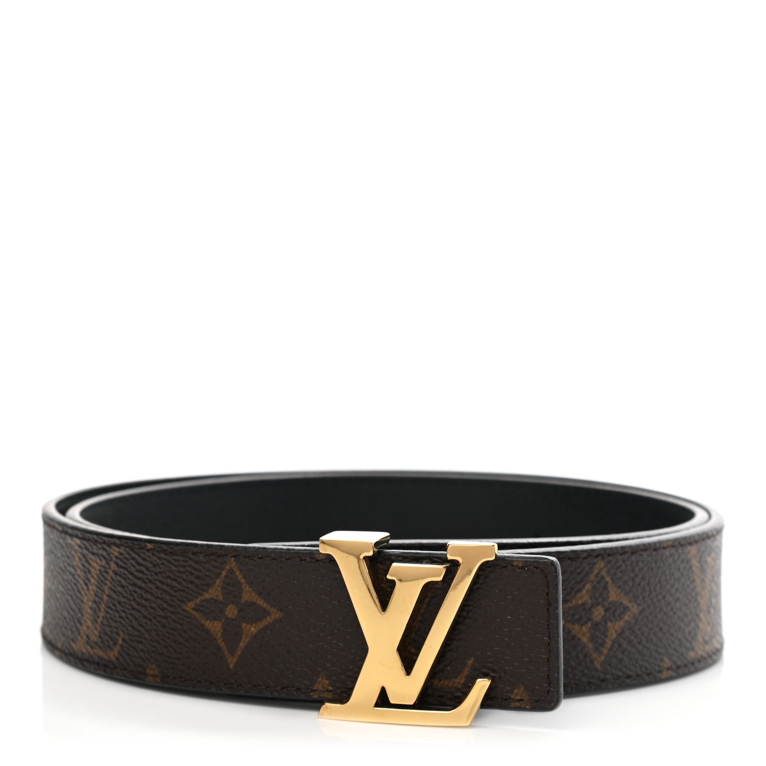 Louis Vuitton Calfskin Monogram 30mm LV Initiales Reversible Belt 80 32 Black 1 of 5