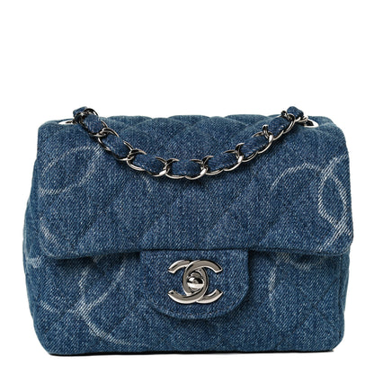 Chanel Denim CC Quilted Mini Square Flap Blue 1 of 13