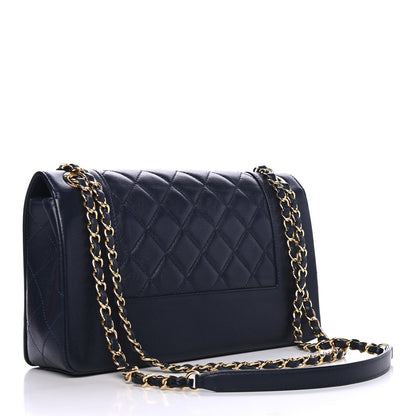 Chanel Sheepskin Quilted Vintage Mademoiselle Flap Dark Navy 2 of 4