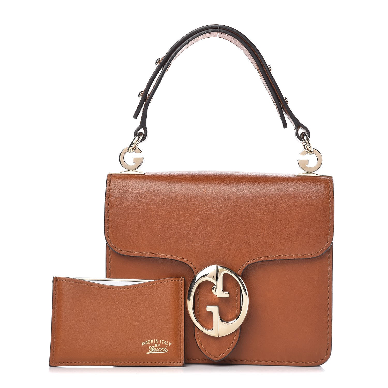 Gucci Calfskin Small 1973 Shoulder Flap Bag Brown 1 of 13