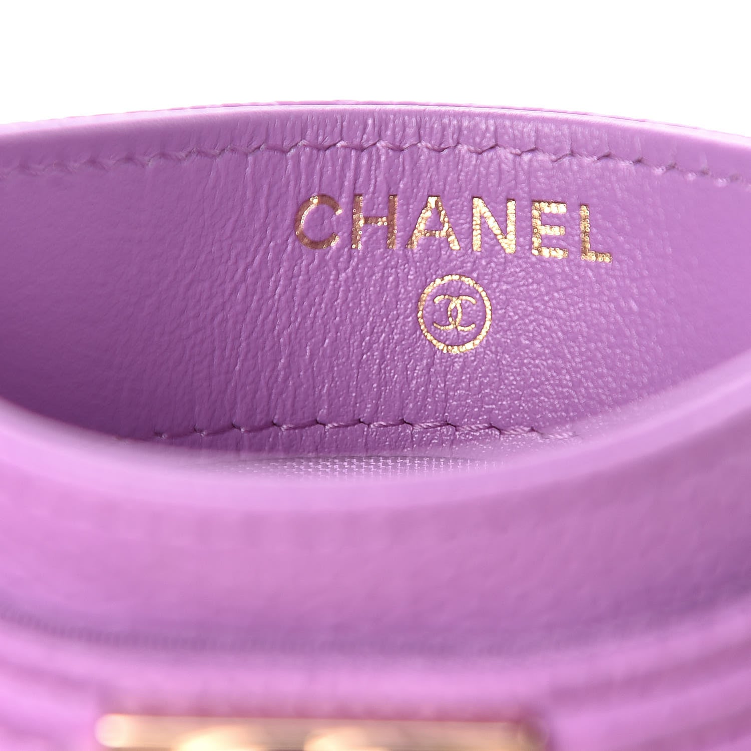 Chanel Caviar Quilted Boy Card Holder Purple 6 of 9