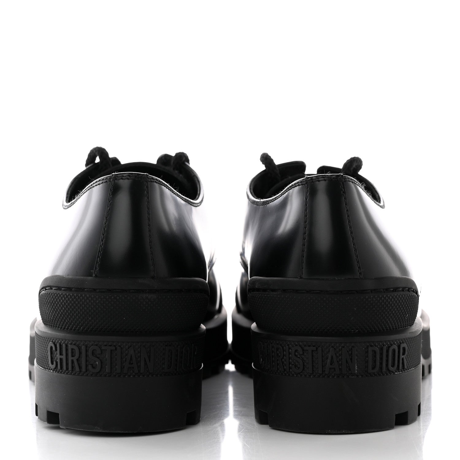 Christian Dior Brushed Calfskin Rubber Dioriron Derby Flat Shoes 41 Black 5 of 23