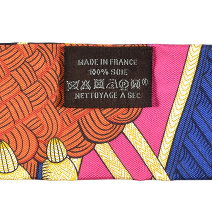 Hermes Silk Zouaves Et Dragons Twilly Rose Orange Multicolor 4 of 4