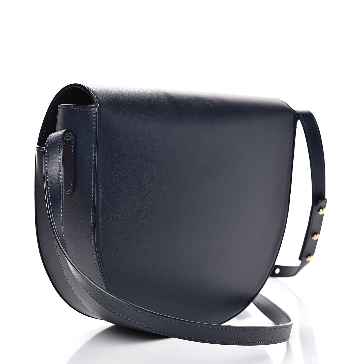 Calfskin Saddle Crossbody Bag Blu