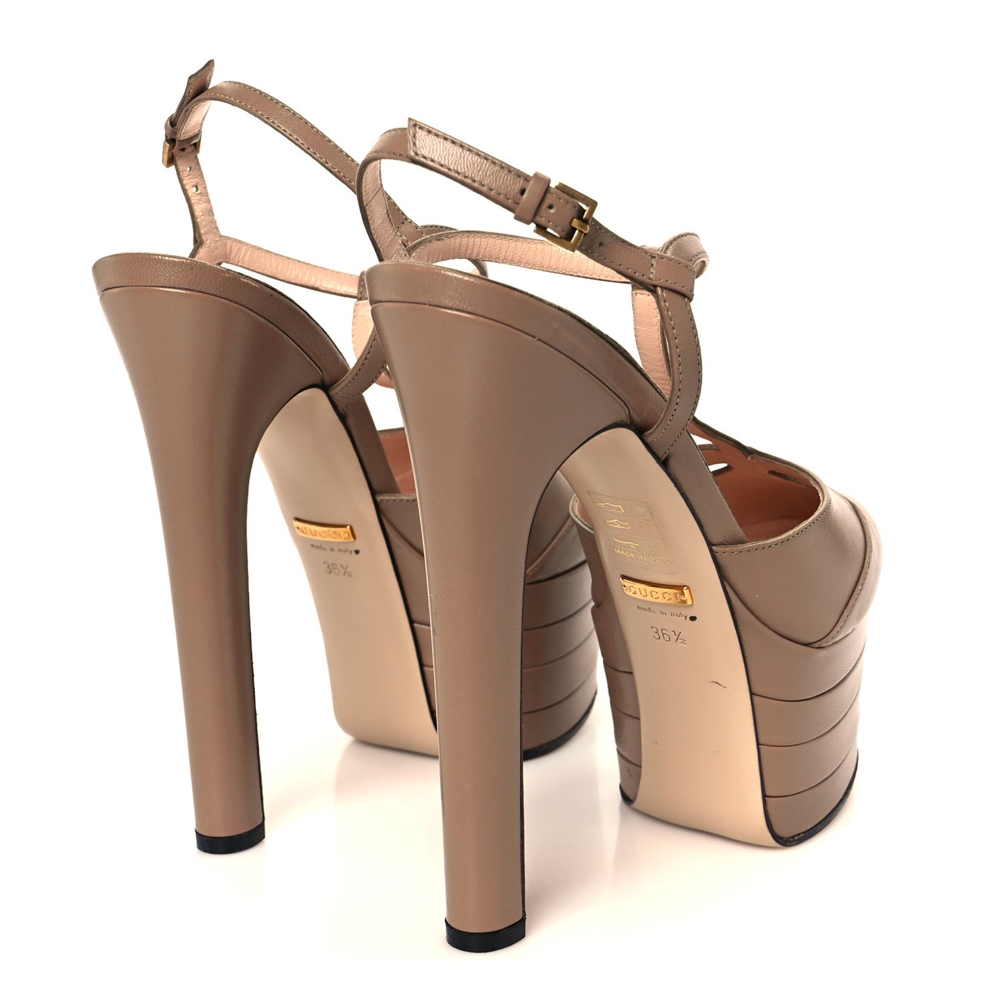 Malaga Kid Angel T-Strap Platform High Heel Pumps 36.5 Porcelain Rose
