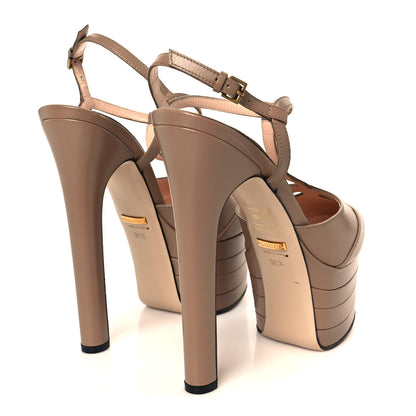 Gucci Malaga Kid Angel T-Strap Platform High Heel Pumps 36.5 Porcelain Rose 5 of 9