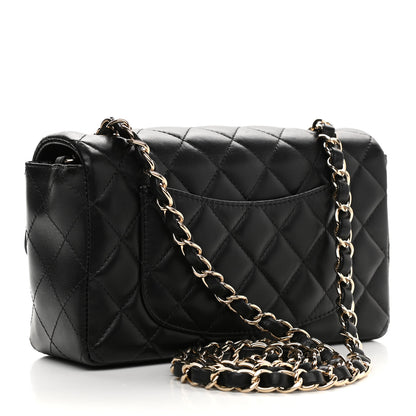 Chanel Lambskin Quilted Mini Rectangular Flap Black 3 of 9