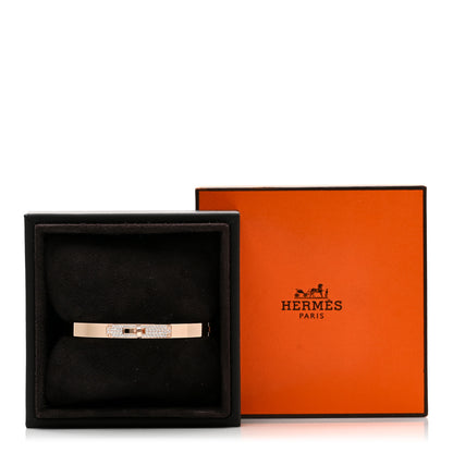 Hermes 18K Rose Gold Diamond PM Kelly Pave Bracelet ST 4 of 4