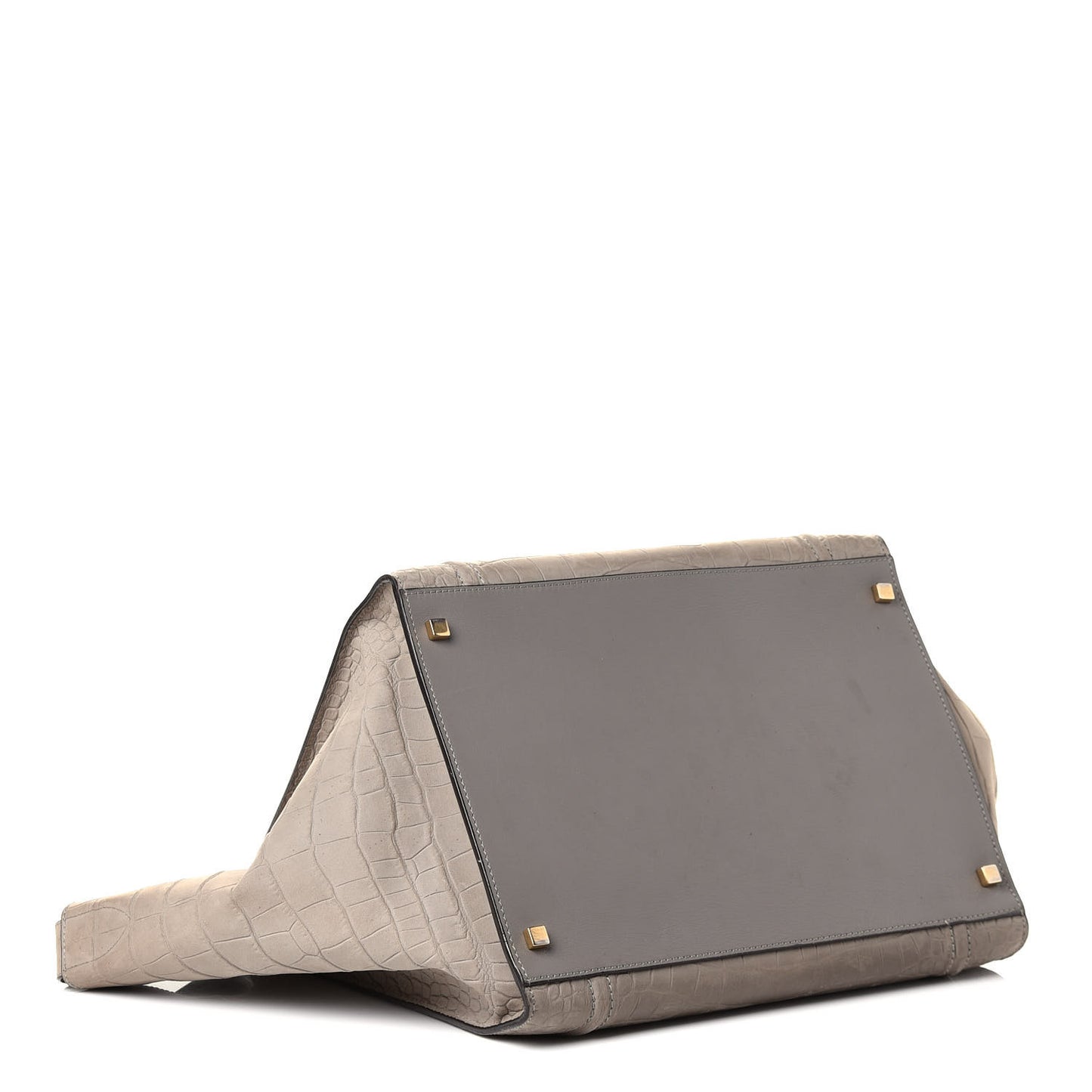 Nubuck Crocodile Embossed Large Phantom Luggage Grey