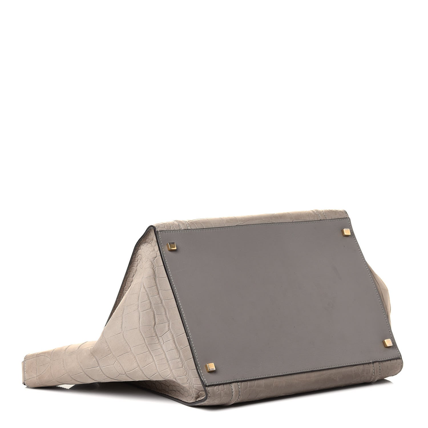 Celine Nubuck Crocodile Embossed Large Phantom Luggage Grey 5 of 8