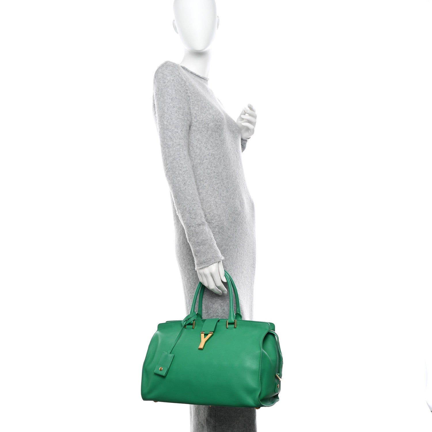 Saint Laurent Calfskin Medium Classic Y Cabas Green 2 of 13