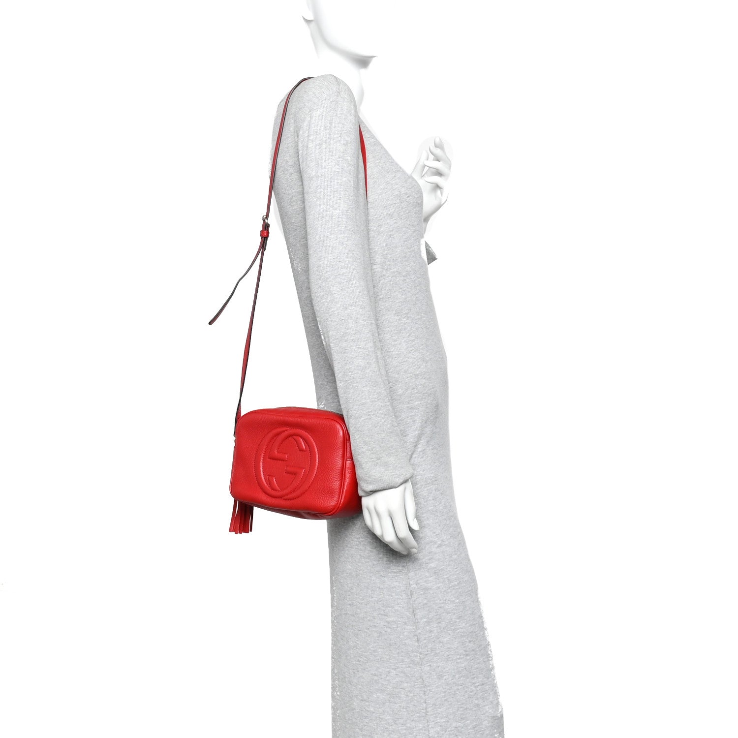 Gucci Pebbled Calfskin Small Soho Disco Bag Vibrant Red 2 of 12