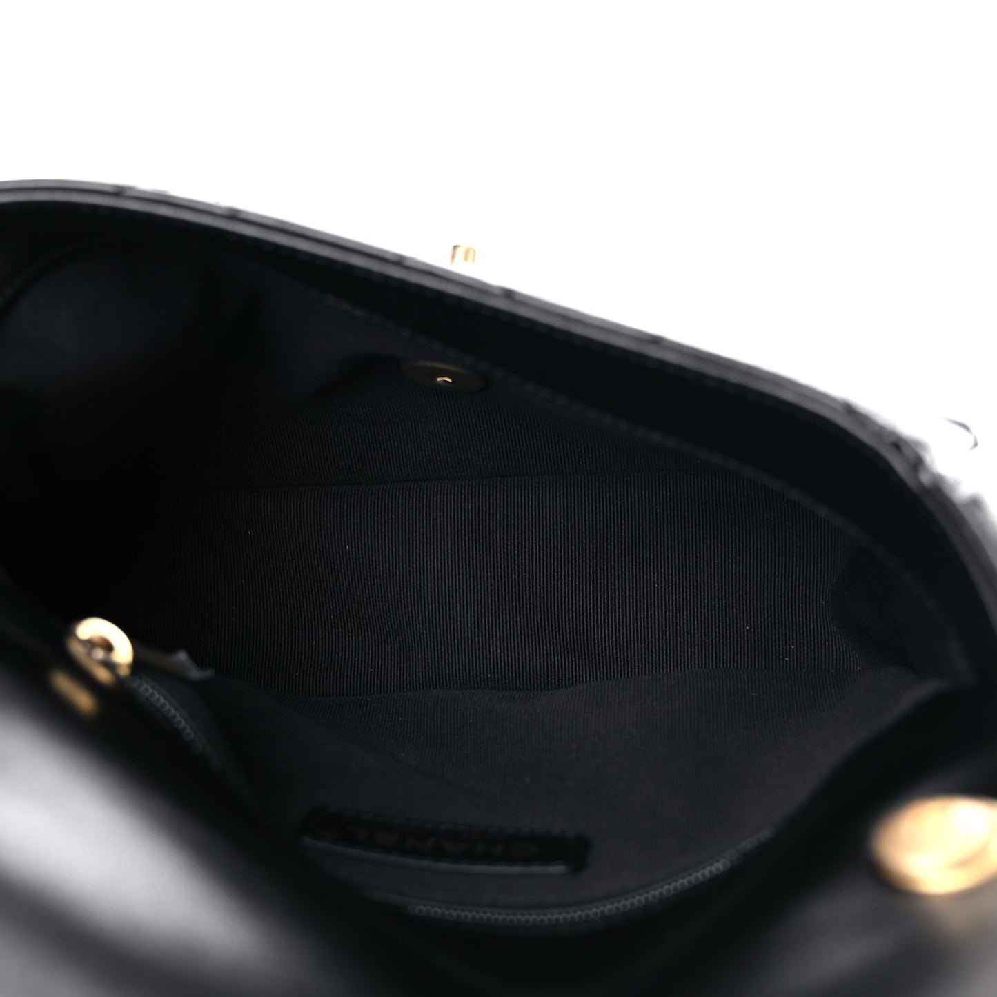 Lambskin Quilted Small Lacquered Chain Flap Black