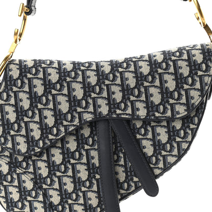Christian Dior Oblique Saddle Bag Blue 7 of 9