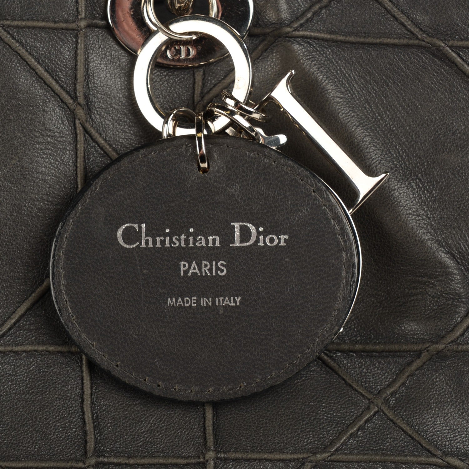 Christian Dior Lambskin Cannage Medium Granville Tote Grey 9 of 9