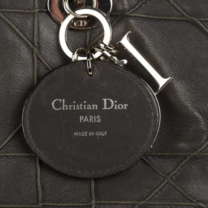 Christian Dior Lambskin Cannage Medium Granville Tote Grey 9 of 9