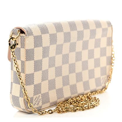 Louis Vuitton Damier Azur Pochette Felicie Chain Wallet Rose Ballerine 3 of 13