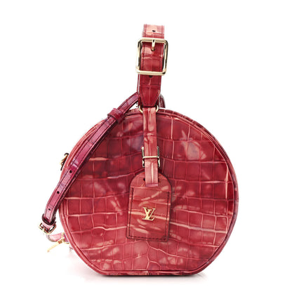 Louis Vuitton Crocodile Petite Boite Chapeau Dark Pink 1 of 10