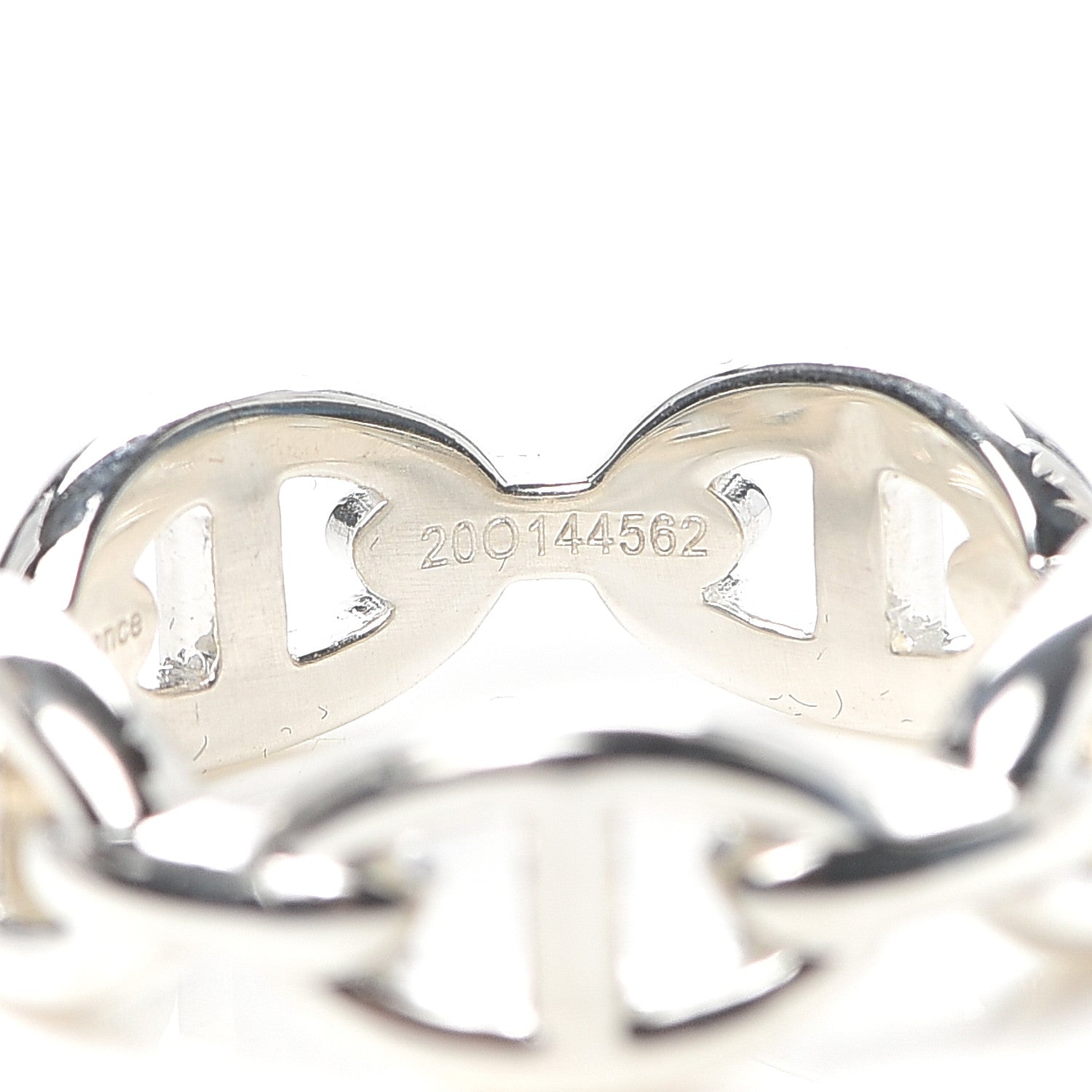 Hermes Sterling Silver PM Chaine d'Ancre Enchainee Band Ring 58 8.25 6 of 8