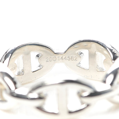 Hermes Sterling Silver PM Chaine d'Ancre Enchainee Band Ring 58 8.25 6 of 8