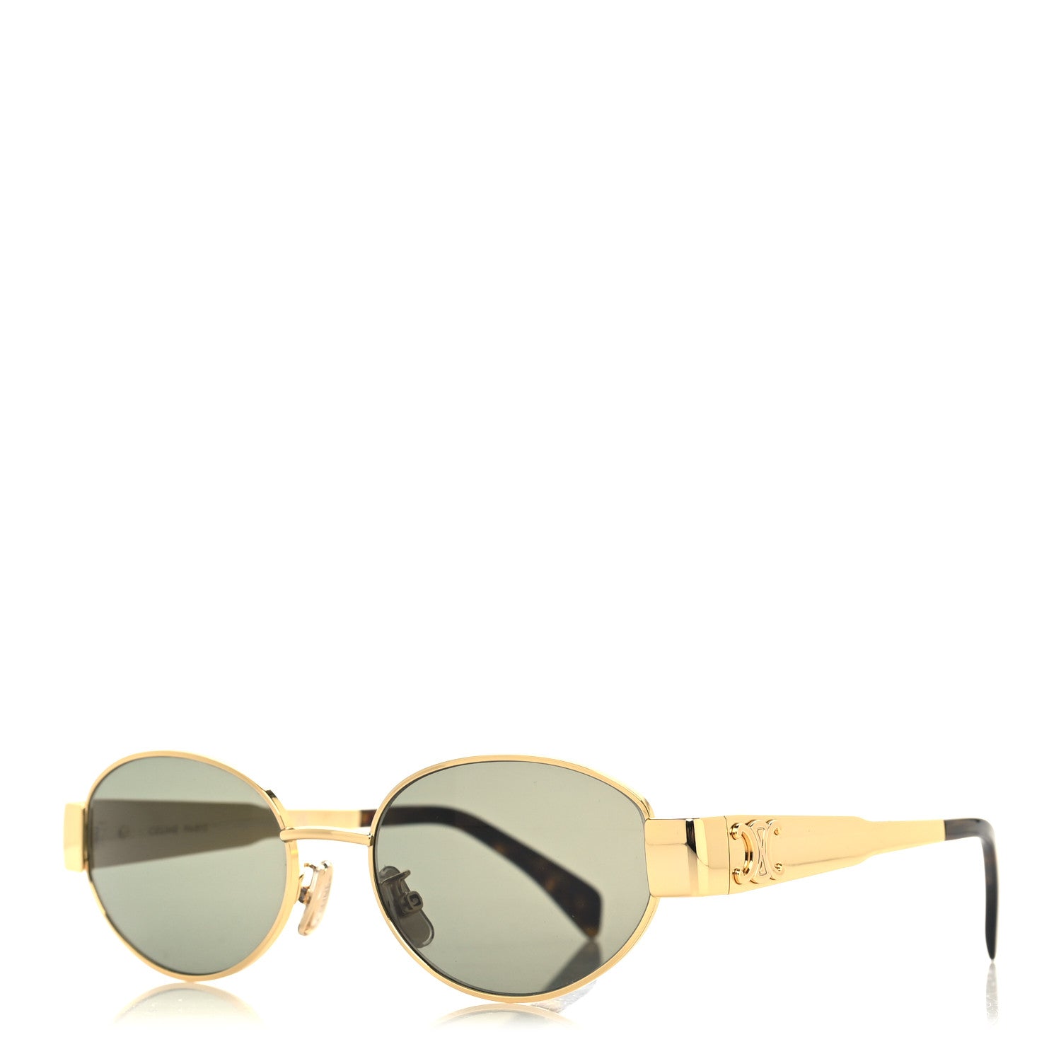 Celine Metal Triomphe 01 Sunglasses CL40235U Gold Green 1 of 7
