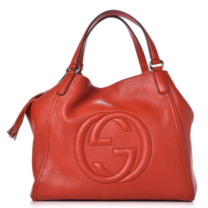 Gucci Pebbled Calfskin Medium Soho Shoulder Bag Sun Orange 1 of 7