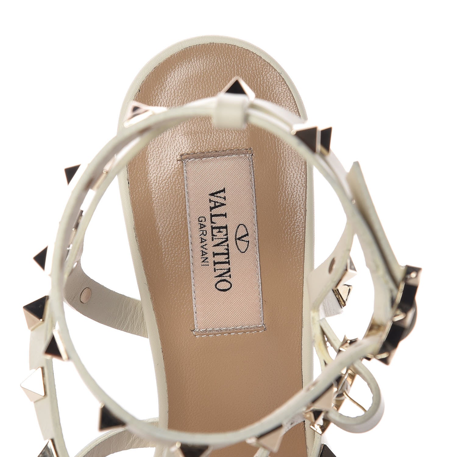 Valentino Garavani Calfskin Rockstud 90mm City Sandals 39 Ivory 7 of 11