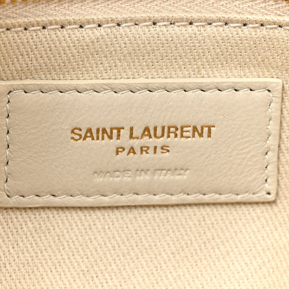 Saint Laurent Terrycloth Summer Print Quilted Small Loulou Puffer Monogram Chain Satchel Multicolor White 6 of 9