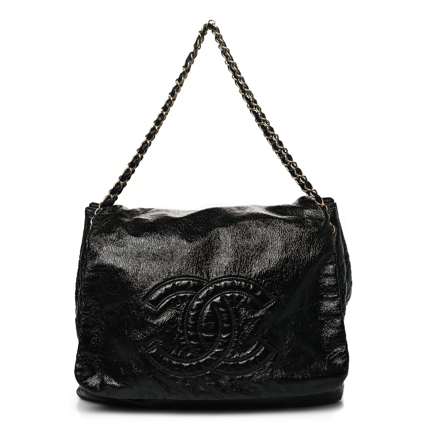 Chanel Vinyl XXL Rock and Chain Flap Black 1 of 8