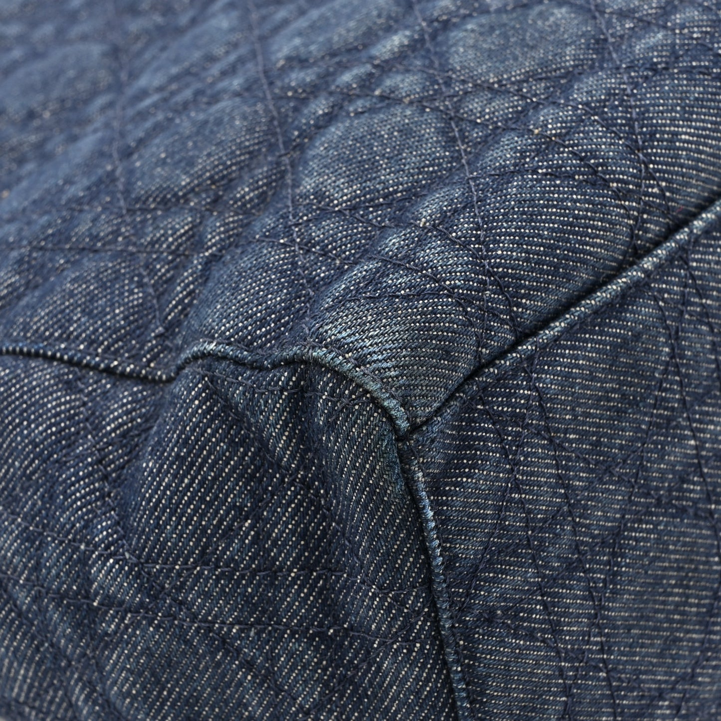 Denim Cannage Large Lady Dior Blue