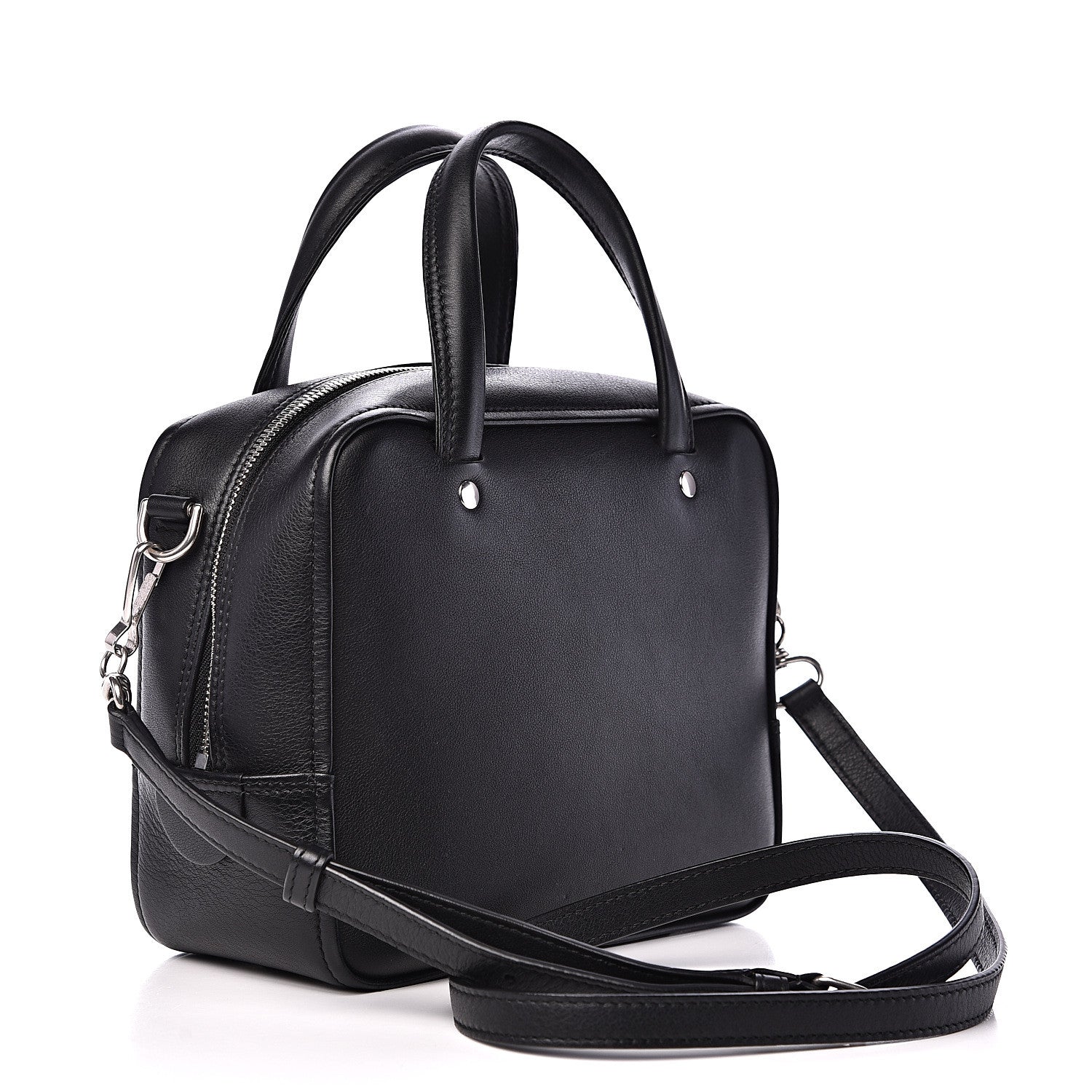 Balenciaga Shiny Day Calfskin XS Triangle Square Bag Black 2 of 10
