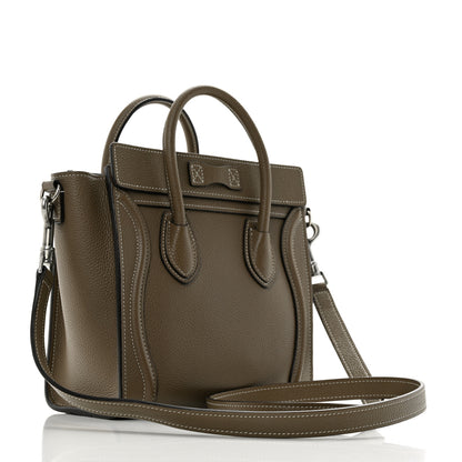 Celine Drummed Calfskin Nano Luggage Souris 2 of 11