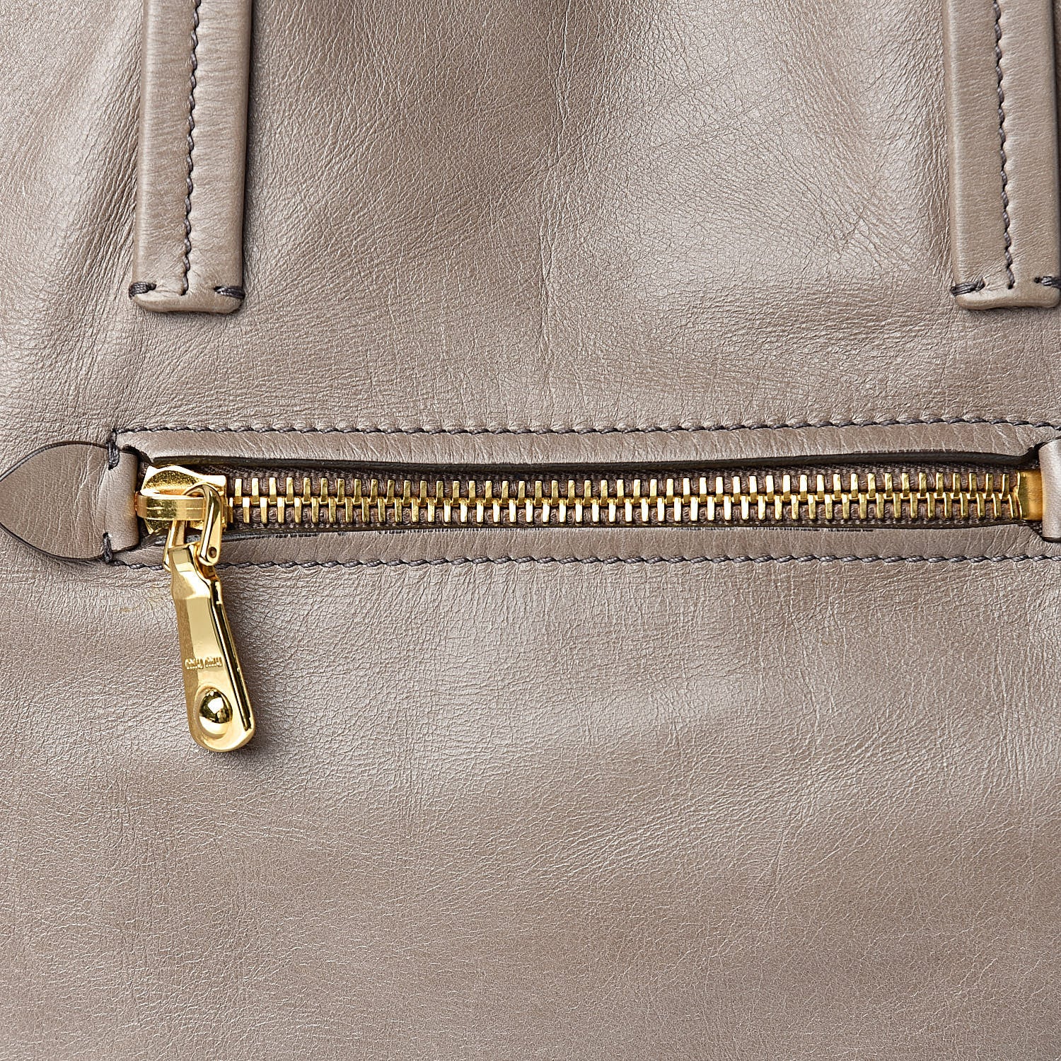 Miu Miu Vitello New Calfskin Shopping Tote Pietra 10 of 12
