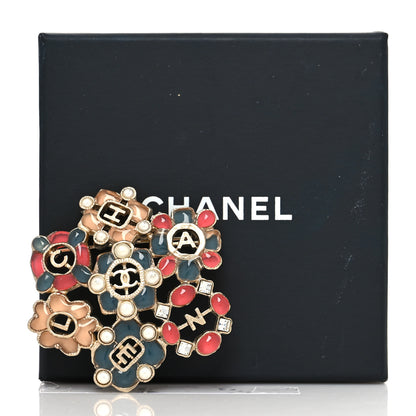 Chanel Resin Gripoix Poured Glass Pearl CC Brooch Multicolor 5 of 5
