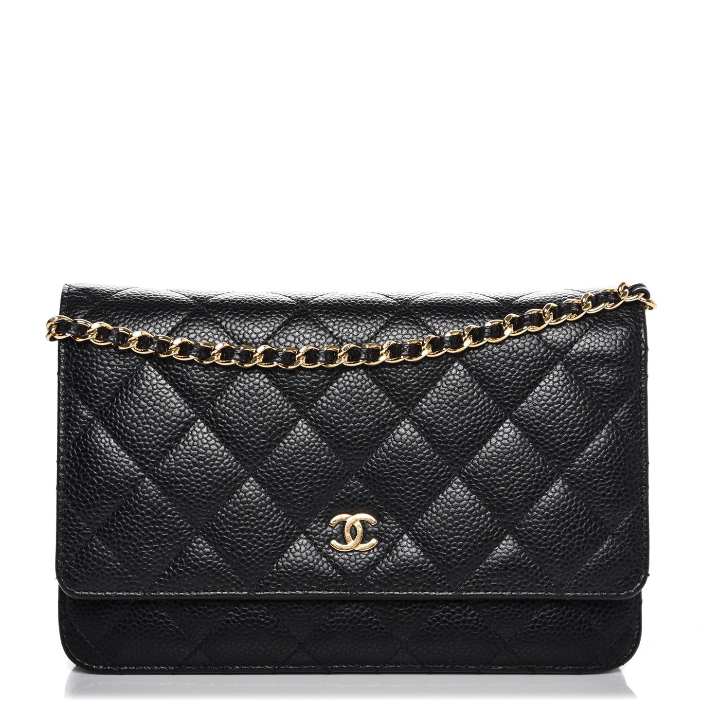 Caviar Quilted Wallet On Chain WOC Black