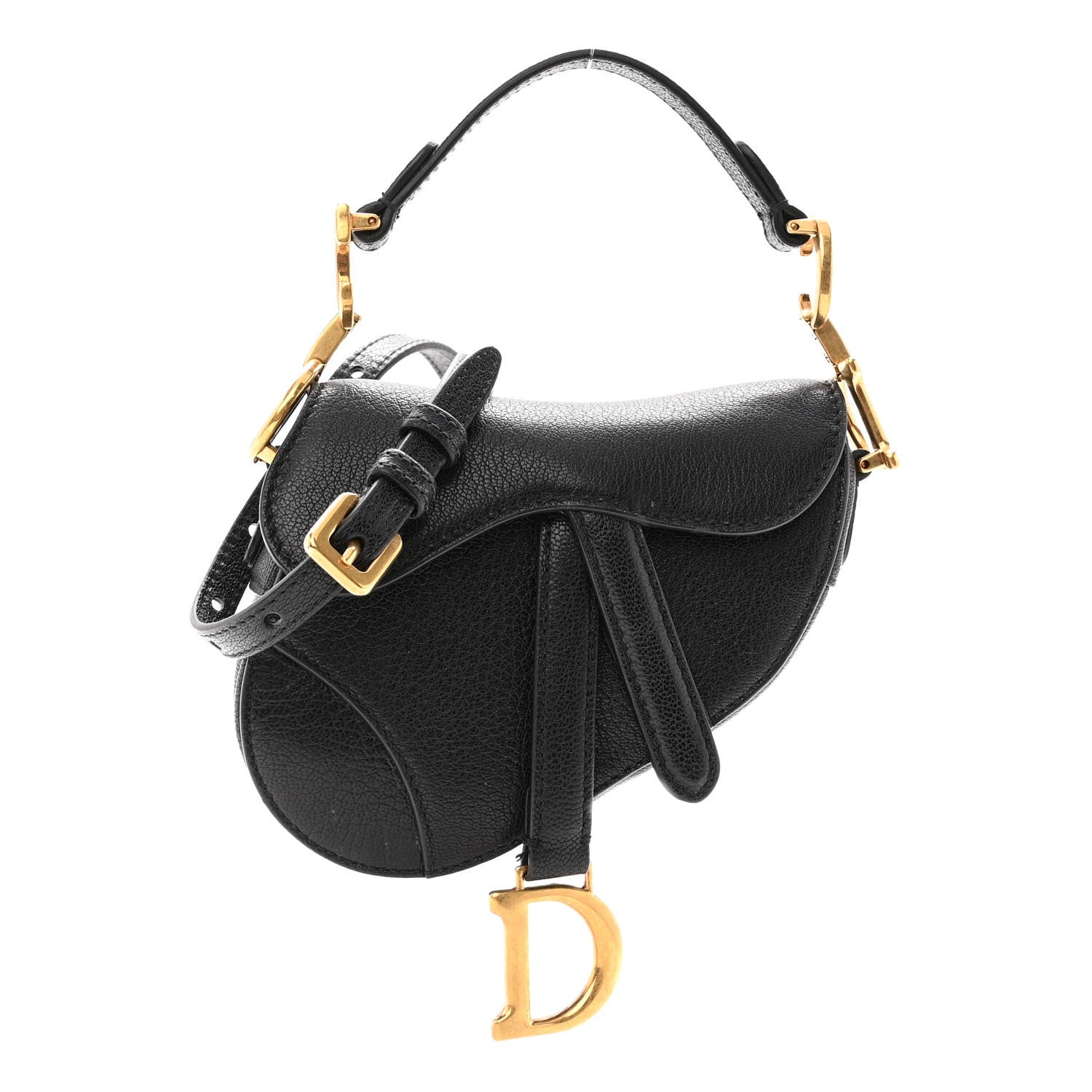 Christian Dior Goatskin Micro Saddle Bag Black 1 of 10