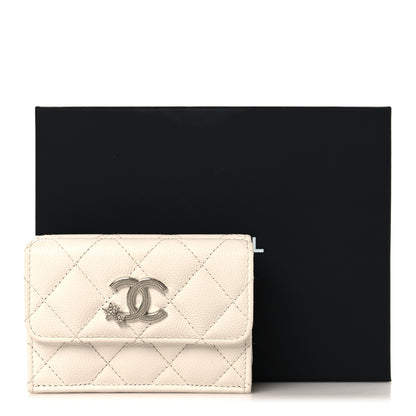 Chanel Caviar Quilted Crystal Star  Small Tri-Fold Flap Wallet White 10 of 10
