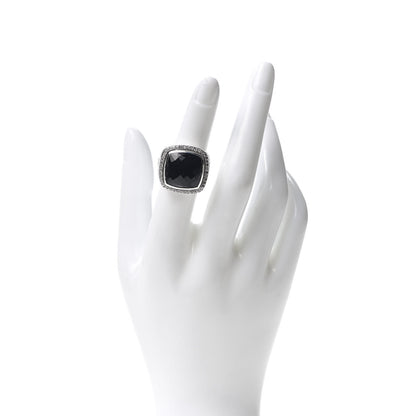David Yurman Sterling Silver Diamond Black Onyx 14mm Albion Statement Ring 52 6 2 of 5
