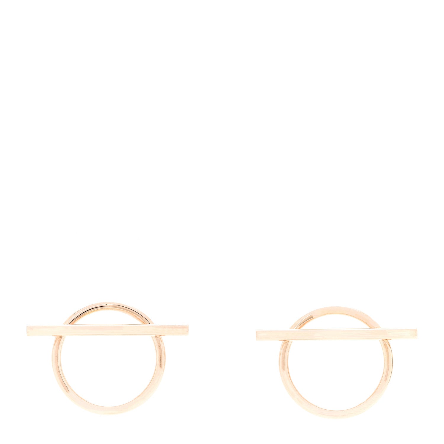 Hermes 18K Rose Gold MM Echappee Earrings 1 of 5