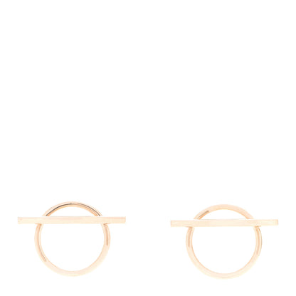Hermes 18K Rose Gold MM Echappee Earrings 1 of 5