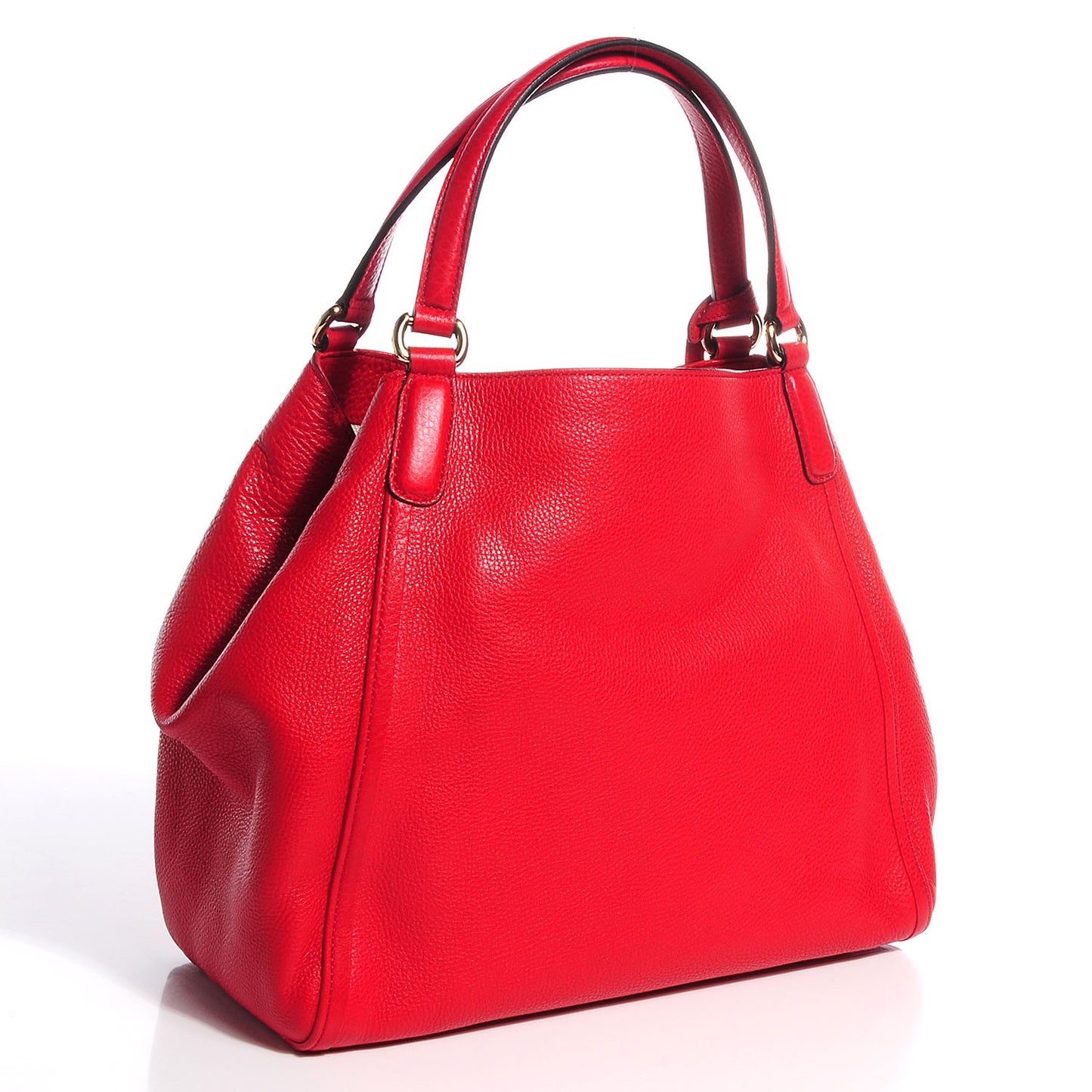 Pebbled Calfskin Medium Soho Shoulder Bag Red