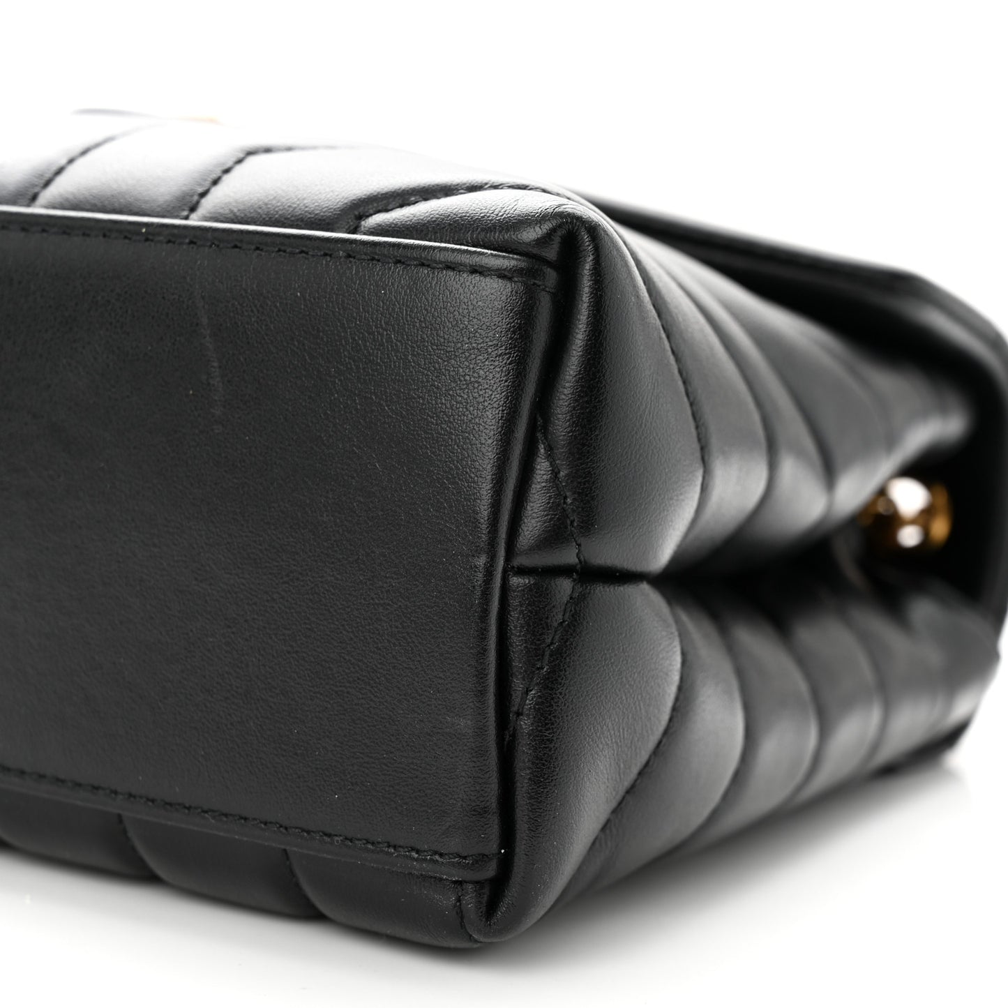 Calfskin Y Quilted Monogram Small Loulou Chain Satchel Black