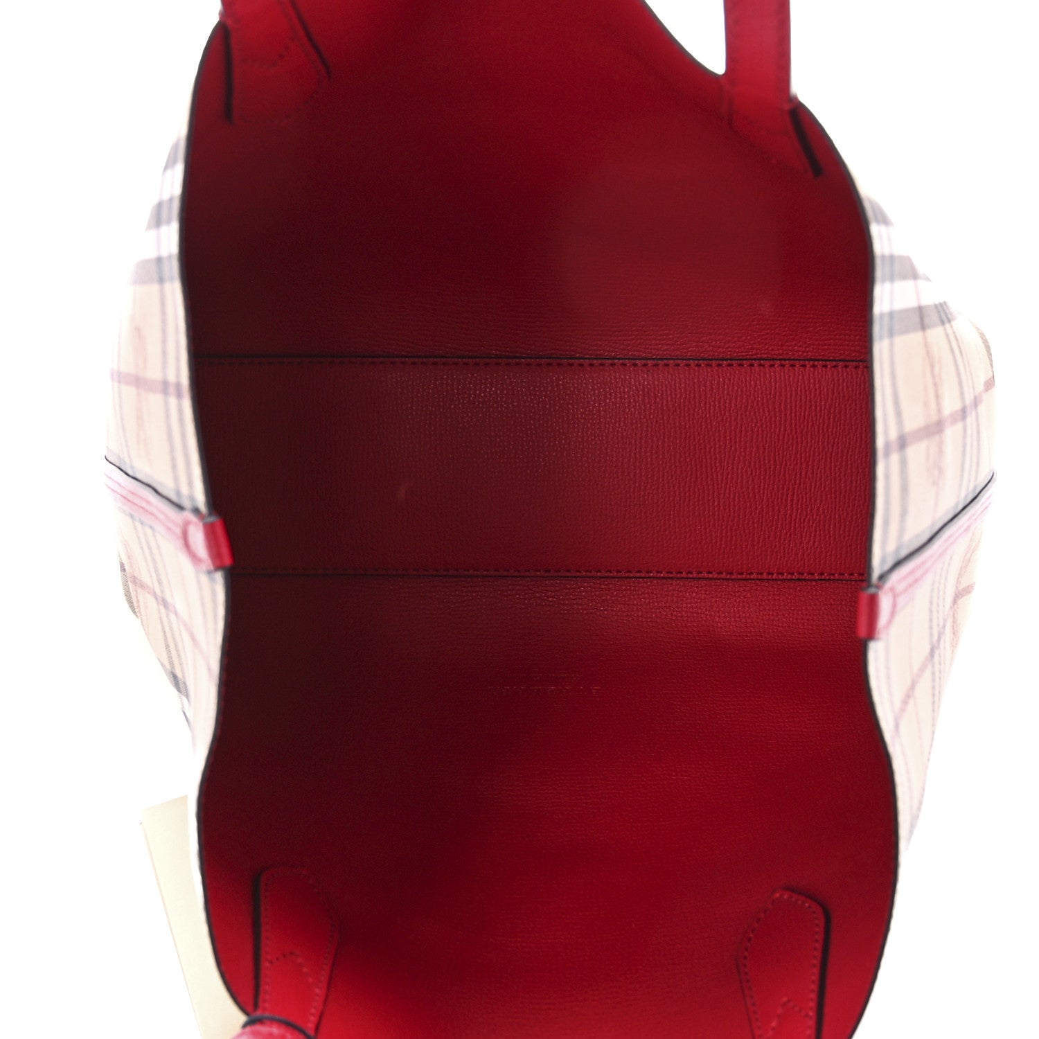 Burberry Haymarket Check Small Reversible Tote Poppy Red 9 of 20