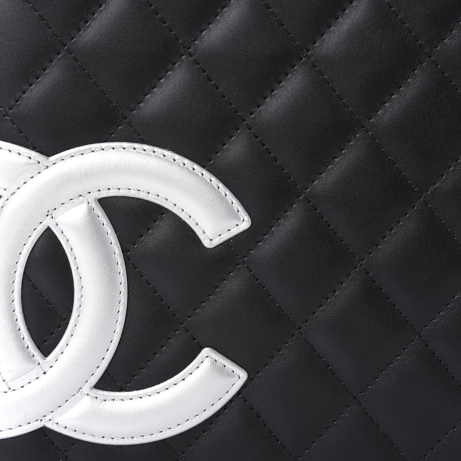 Chanel Calfskin Quilted Large Cambon Agenda Planner Black Silver 8 of 9