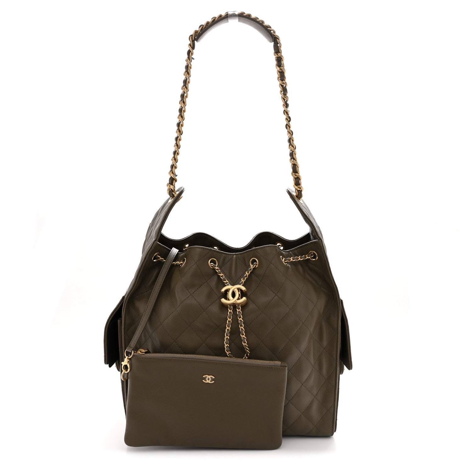 Chanel Caviar Quilted Medium Chanel 25 Handbag Dark Khaki 3 of 14