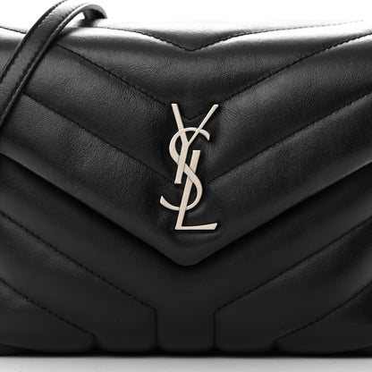 Saint Laurent Calfskin Y Quilted Monogram Toy Loulou Crossbody Bag Black 8 of 13