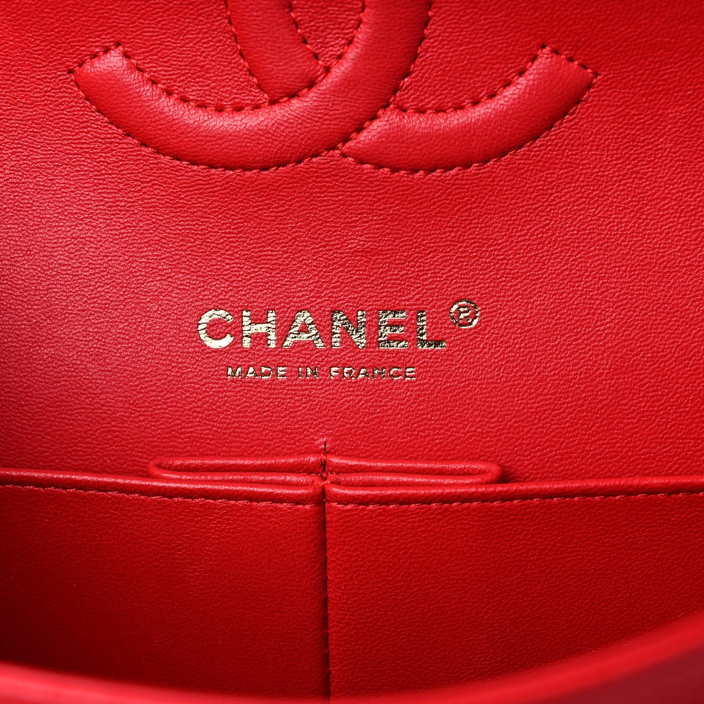Caviar Quilted Medium Double Flap Red