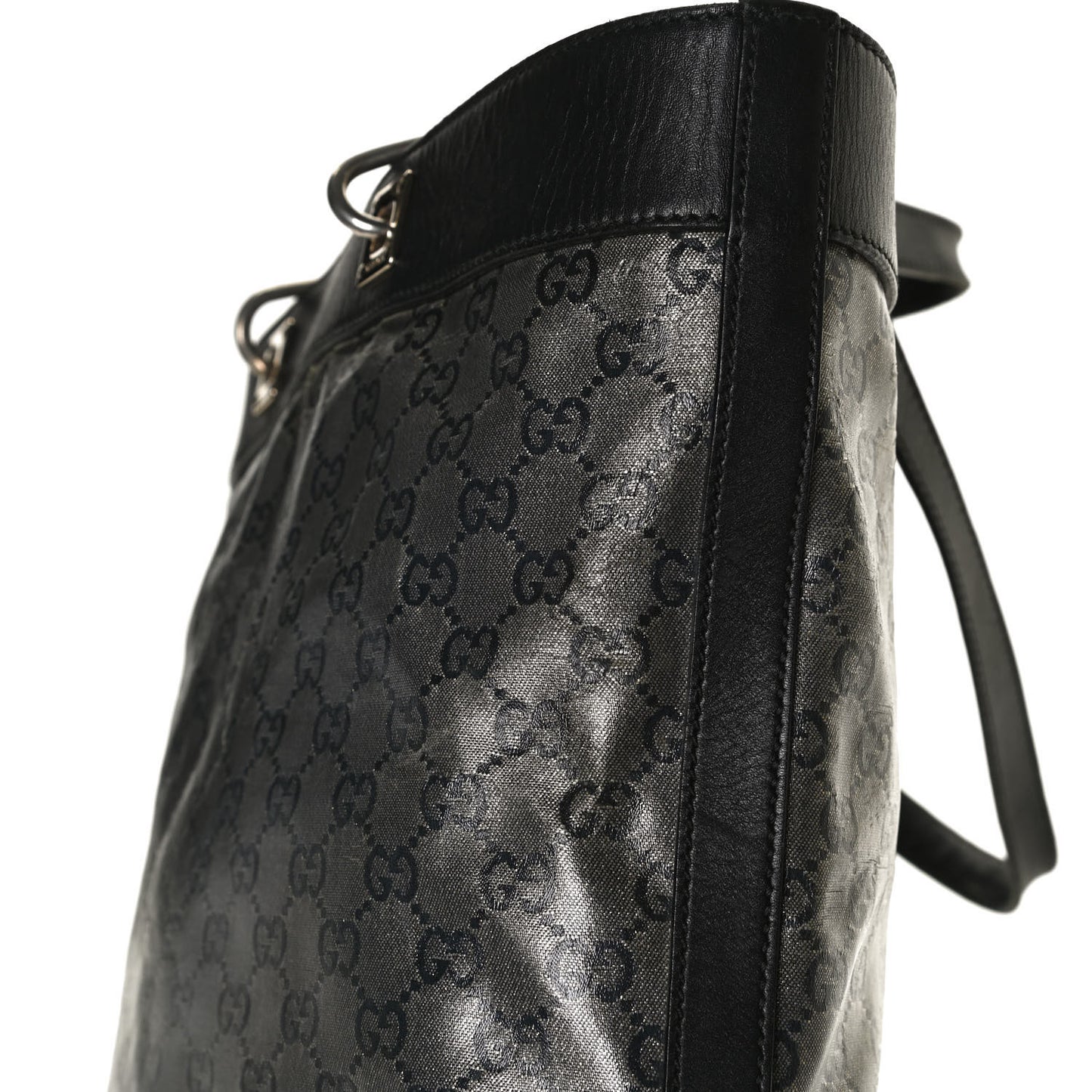 Crystal Monogram Bucket Tote Black