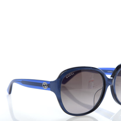 Gucci Acetate Oversized Round Sunglasses GG0080SK Blue 7 of 8