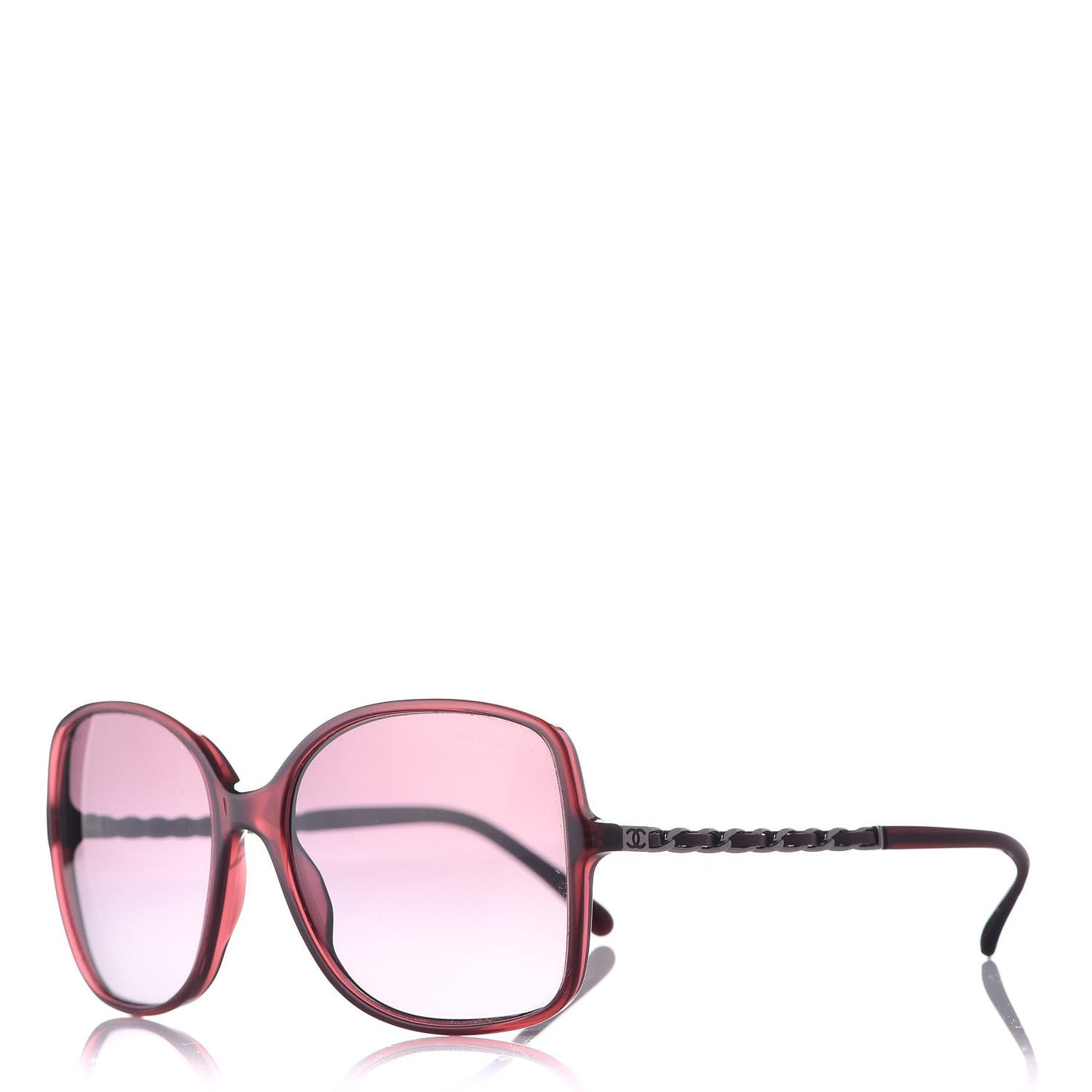 Lambskin Square Chain Sunglasses 5210-Q Red
